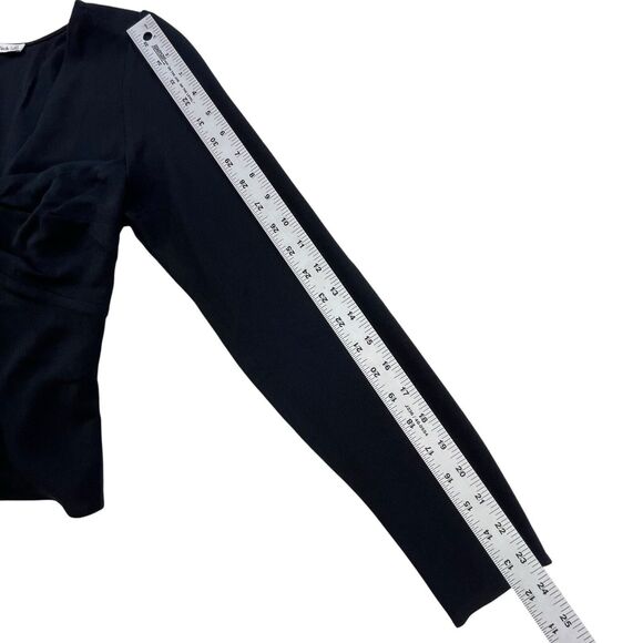 Abercrombie & Fitch Twist Front Top Women’s XS Black Long Sleeve Cropped Blouse - Picture 11 of 11